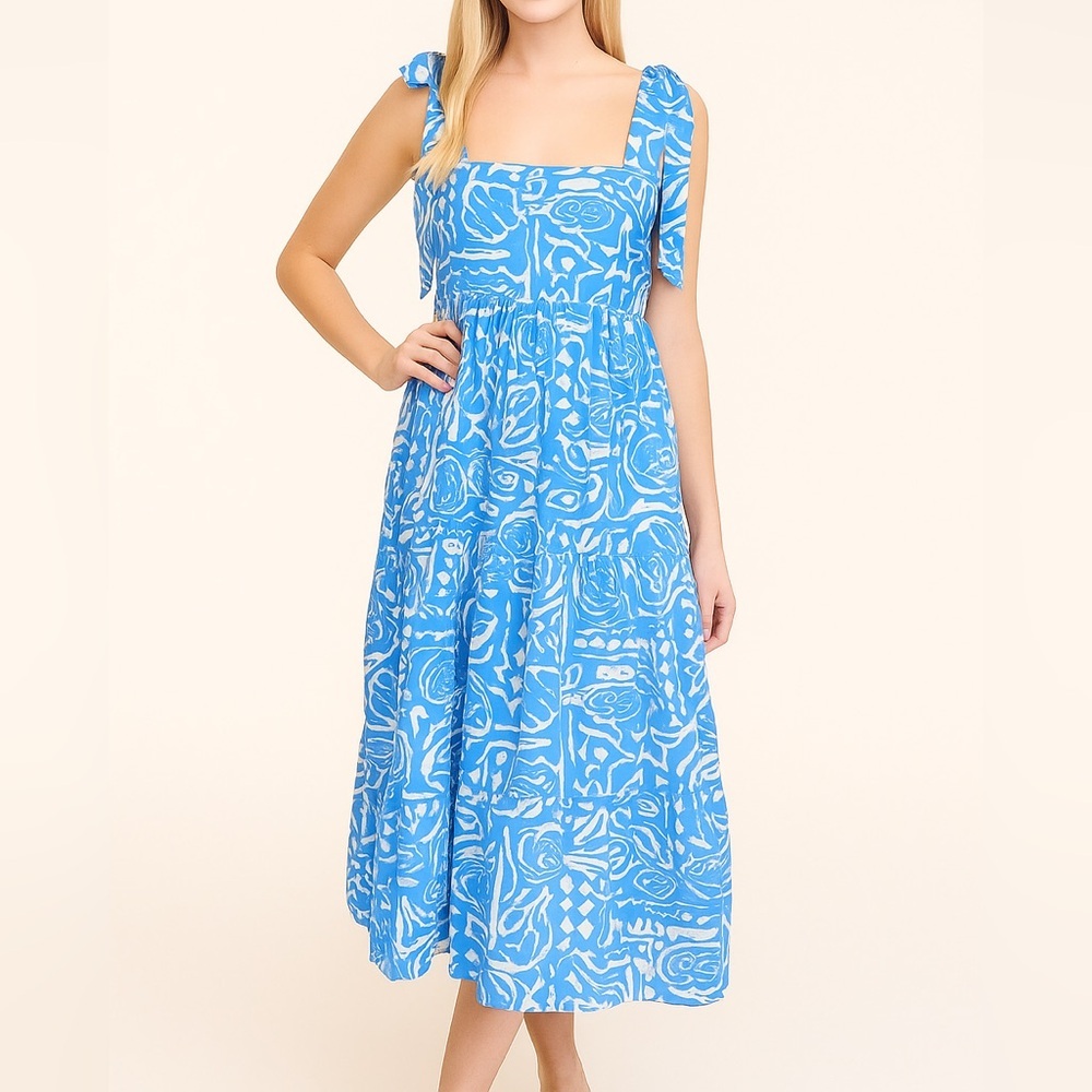 Blu Pepper | Blue Patterned Women's Dress